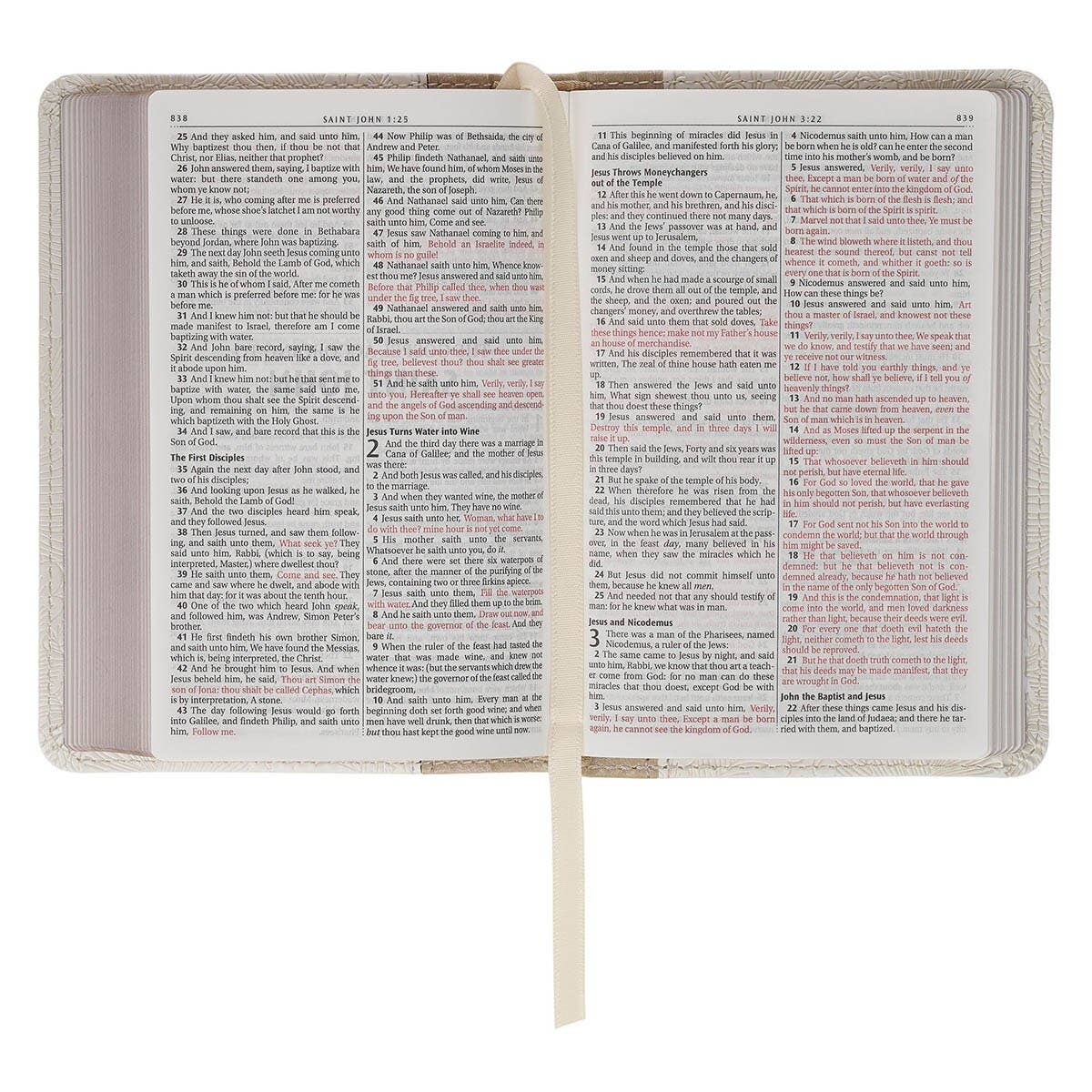 KJV Bible Mini Pocket Faux Leather, White