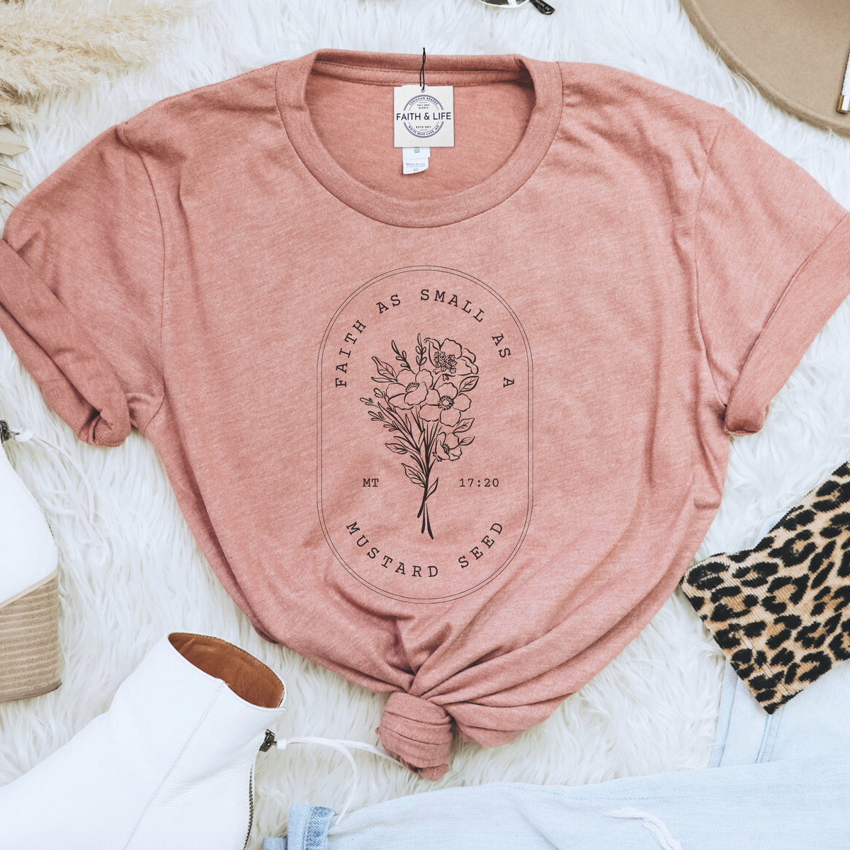Mustard Seed Faith Women's Christian Graphic T-Shirt