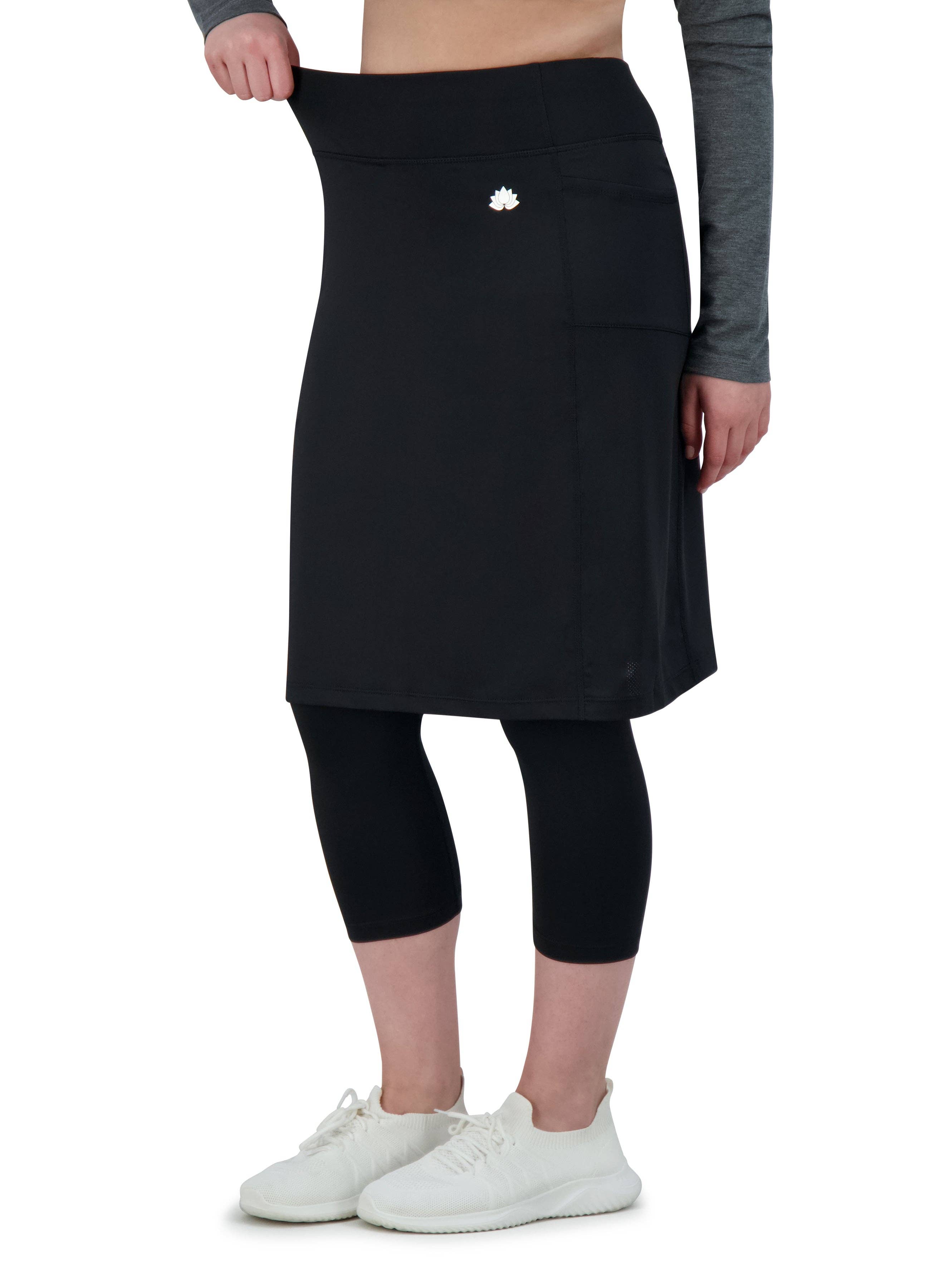 Snoga Sport Skirted Leggings with Double Pockets - Black
