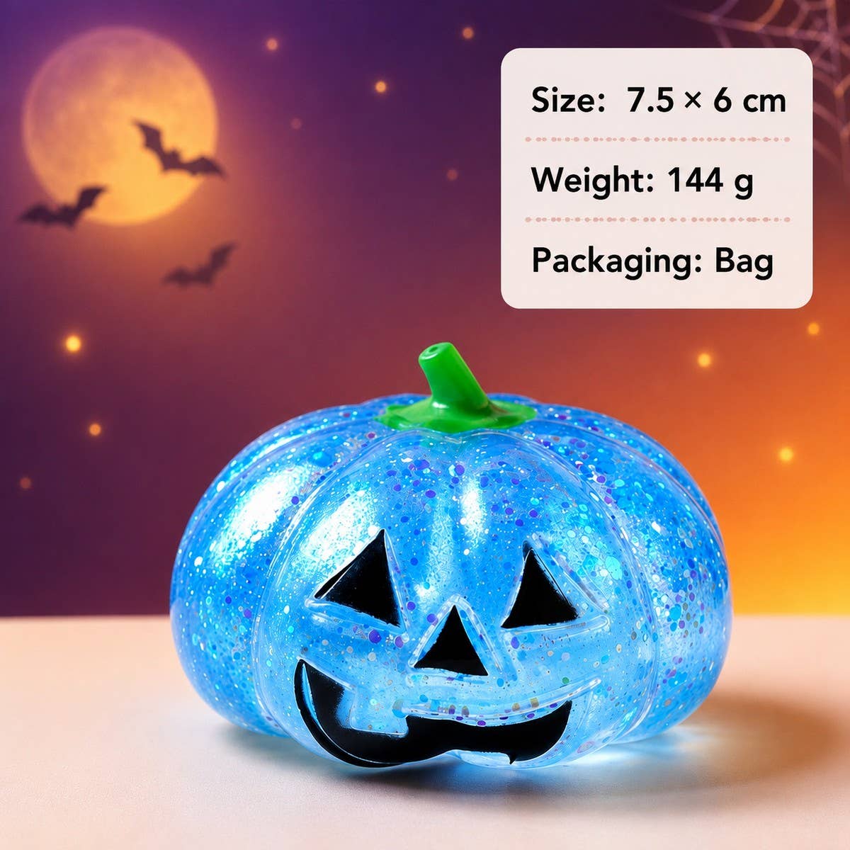 CWMM14289_PUMPKIN  SQUISHY HALLOWEEN STRESS RELIEF TOY