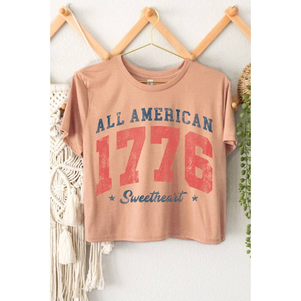 ALL AMERICAN 1776 SWEETHEART GRAPHIC CROP TOP