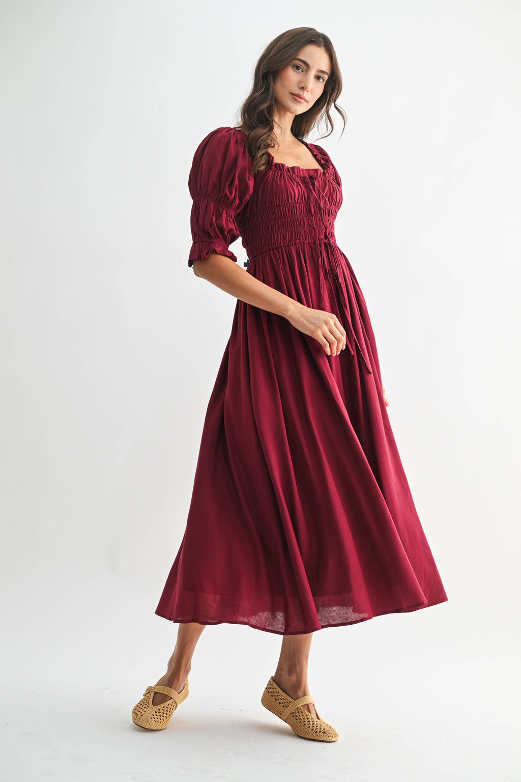 Navy Off or On Shoulder Pleated Maxi Dress