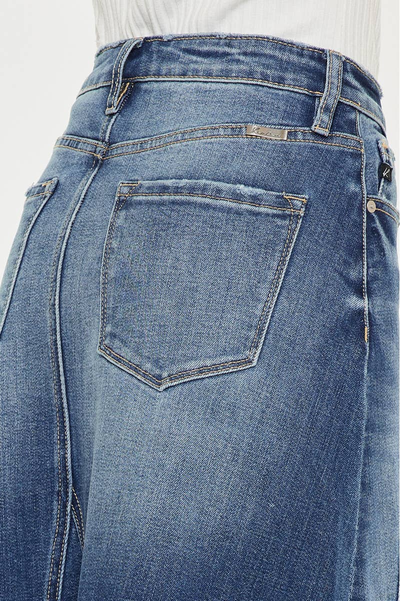 Stone Wash Mid Length Skirt - Kan Can