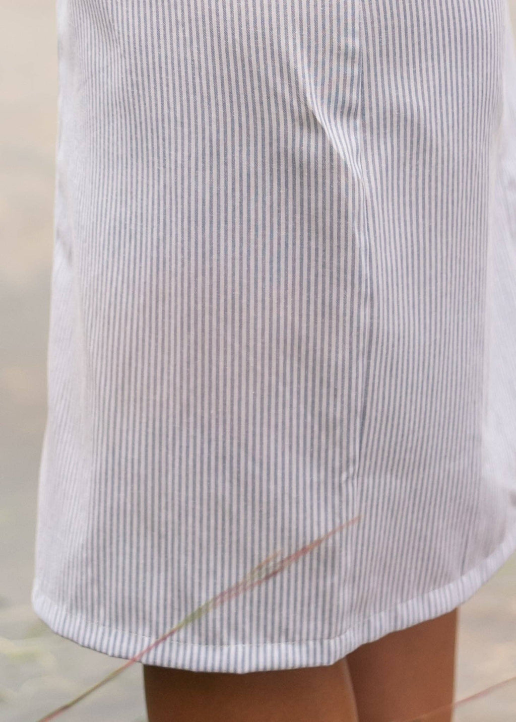 Bay Light Blue Striped Midi Skirt