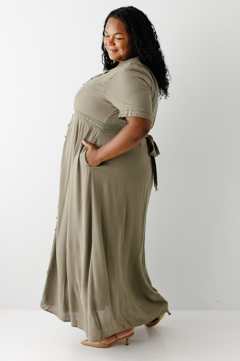 Marigold Lace Detail Maxi Dress