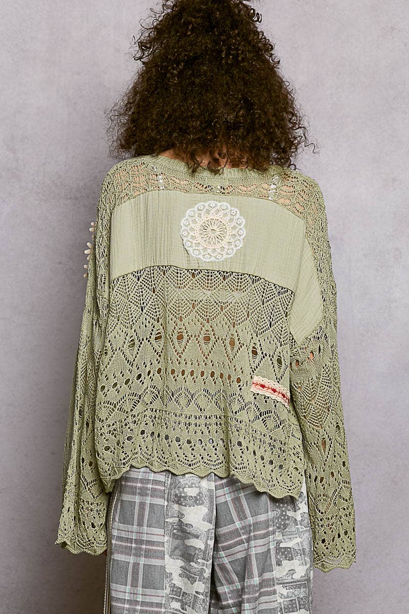 Chartreuse Green Oversized Sweater Top
