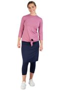 Snoga Women's Modest Fit Skirted Leggings - 22" Navy