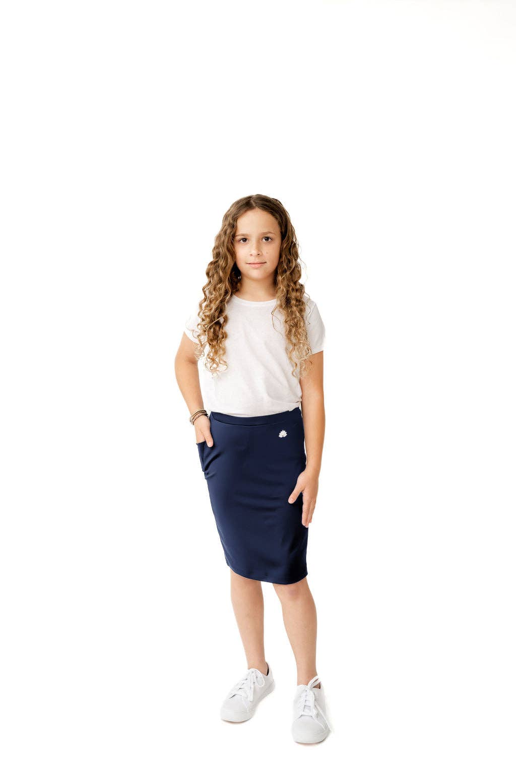 Snoga Girl's Modest Fit Skort - Navy