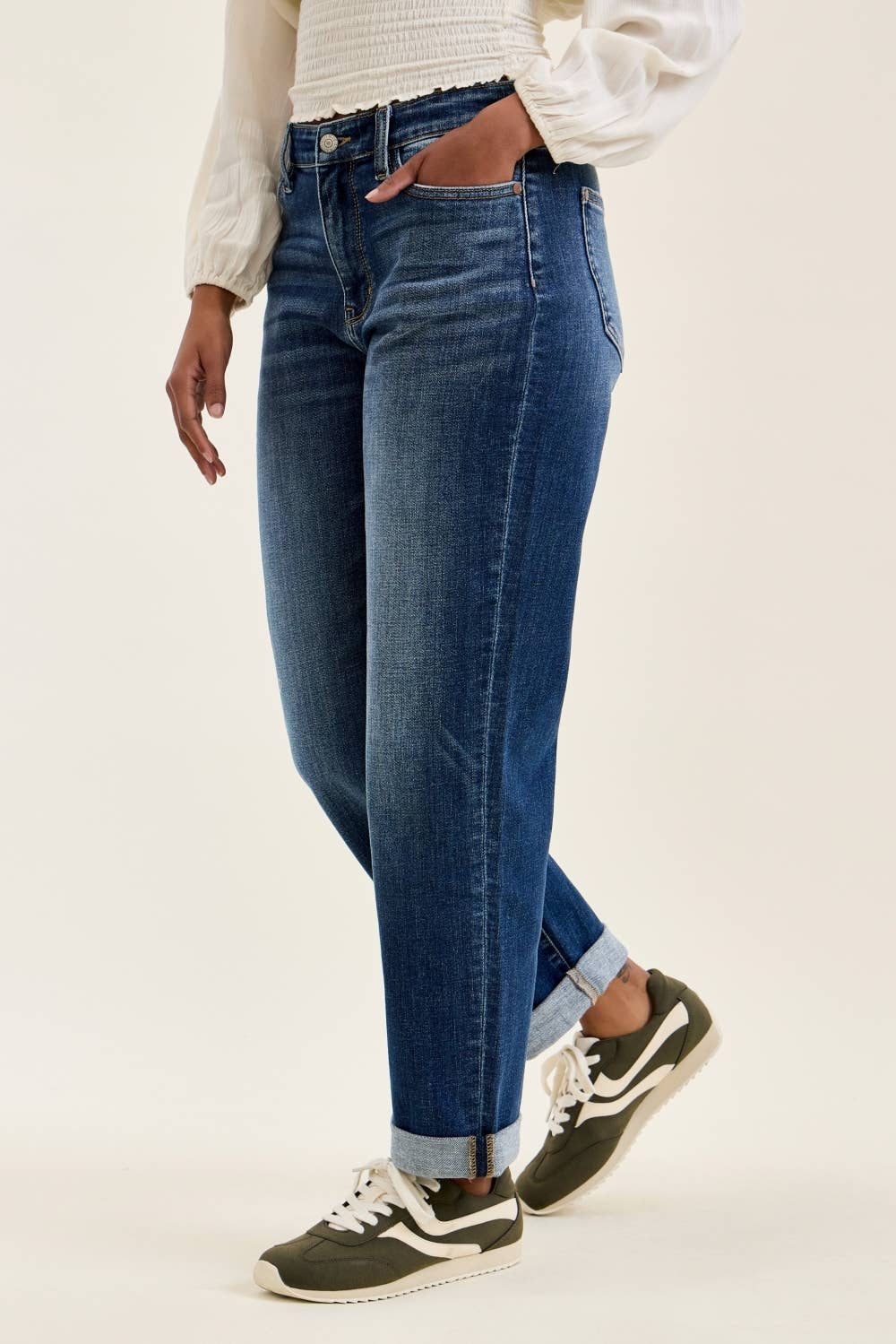 Dark Wash Boyfriend Jeans - Judy Blue