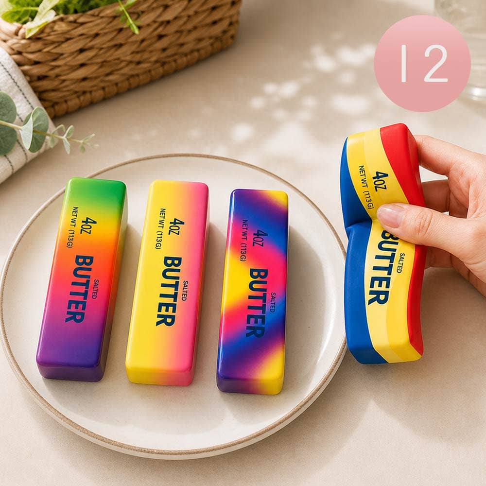 12PCS - Rainbow Butter Bar Stress Relief Toy