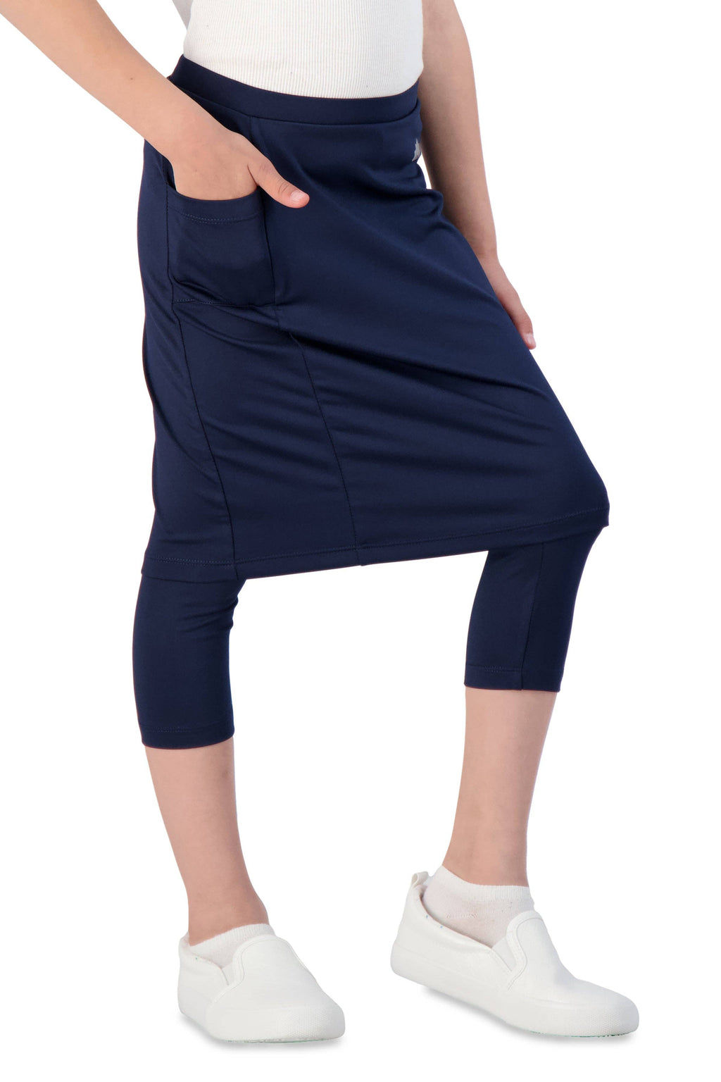 Snoga Girl’s Modest Fit Skirted Leggings - Navy