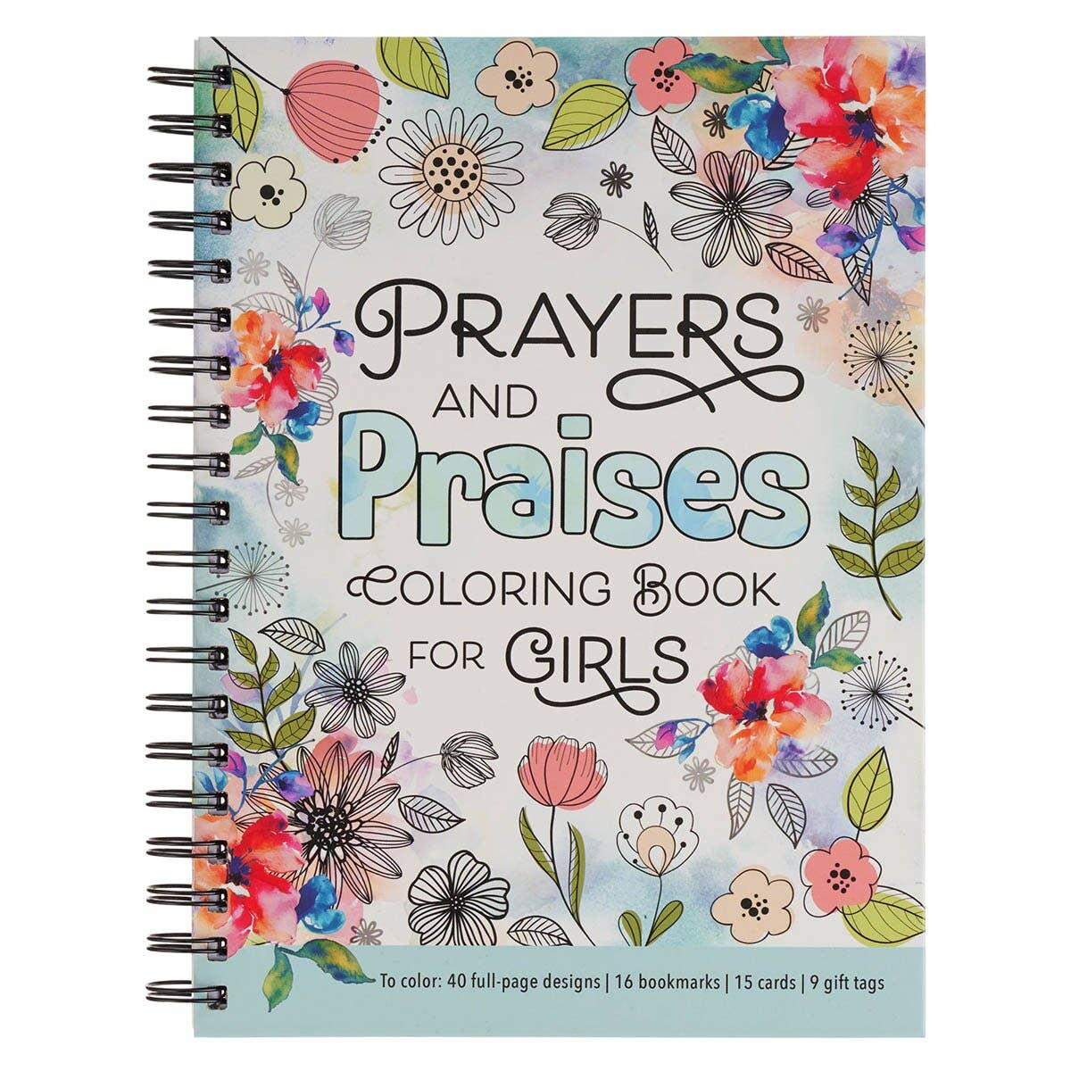 Coloring Book Spiral Prayers & Praises for Girls
