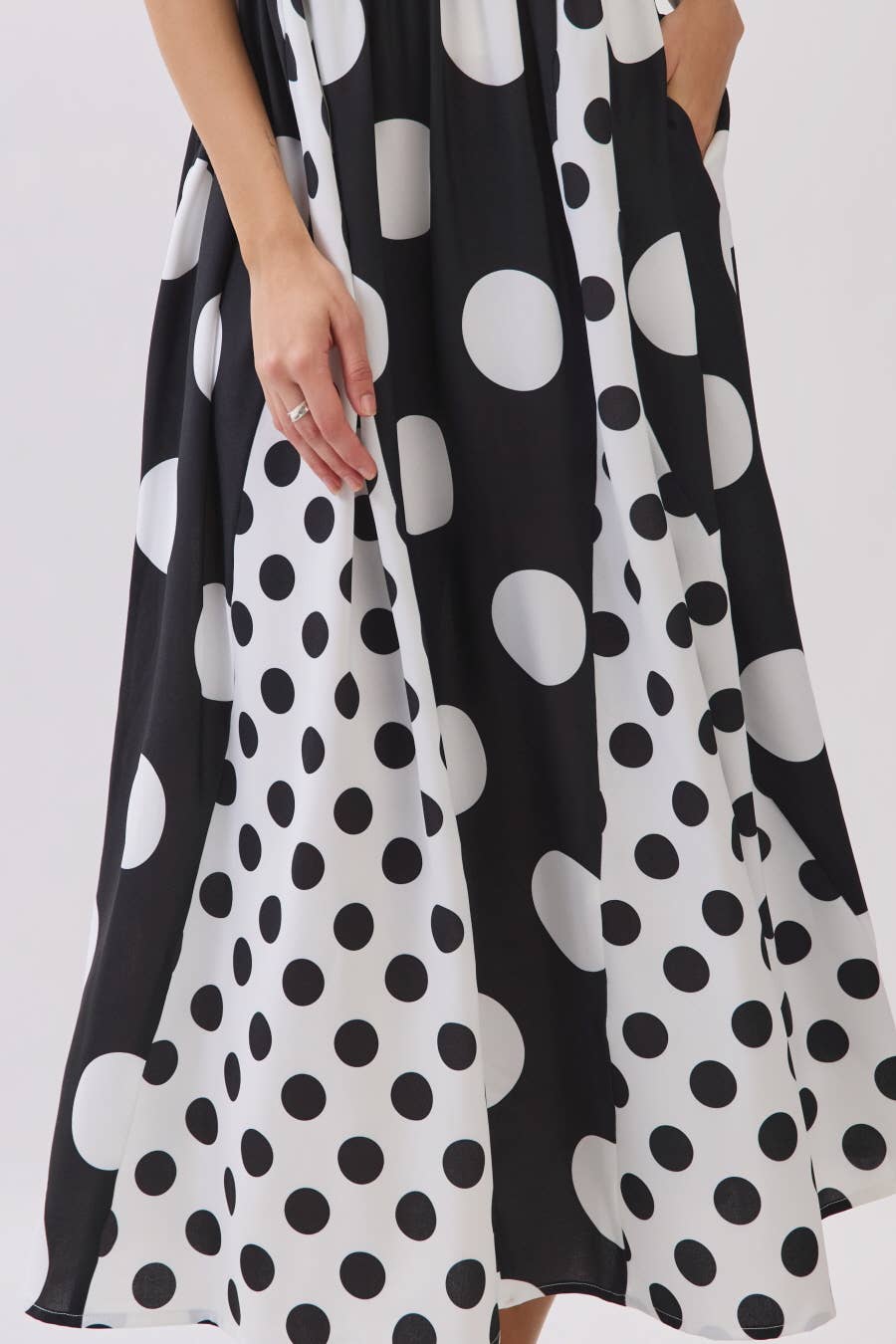 Plus Color Block Polka Dot Overall Maxi Dress