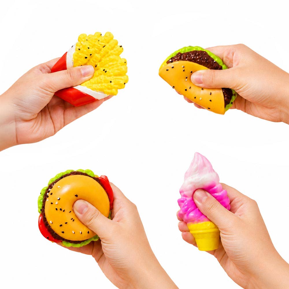 18PCS - Assorted Fast Food Squeeze Squishy Stress Relief Toy