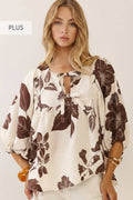 Plus Floral Print Blouse
