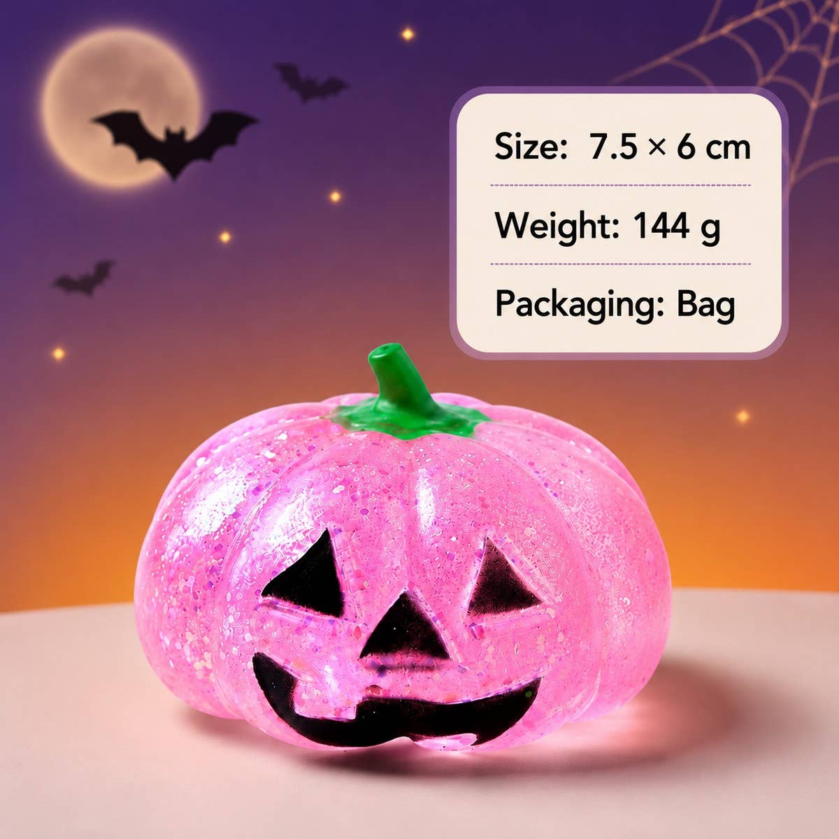 CWMM14289_PUMPKIN  SQUISHY HALLOWEEN STRESS RELIEF TOY