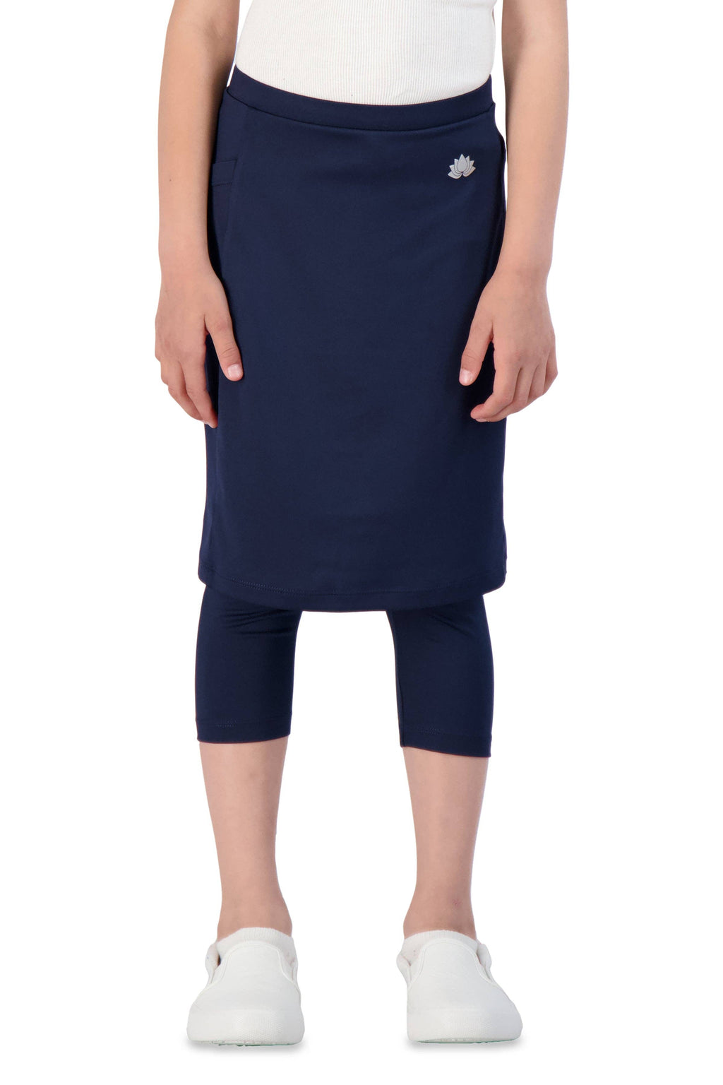 Snoga Girl’s Modest Fit Skirted Leggings - Navy