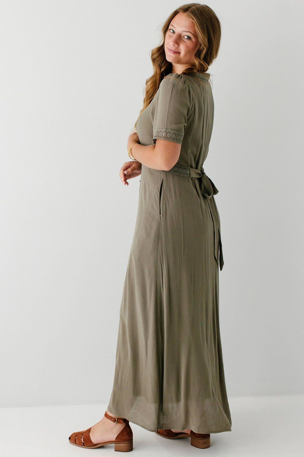 Marigold Lace Detail Maxi Dress