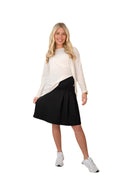 Side Pleat Skort - Black