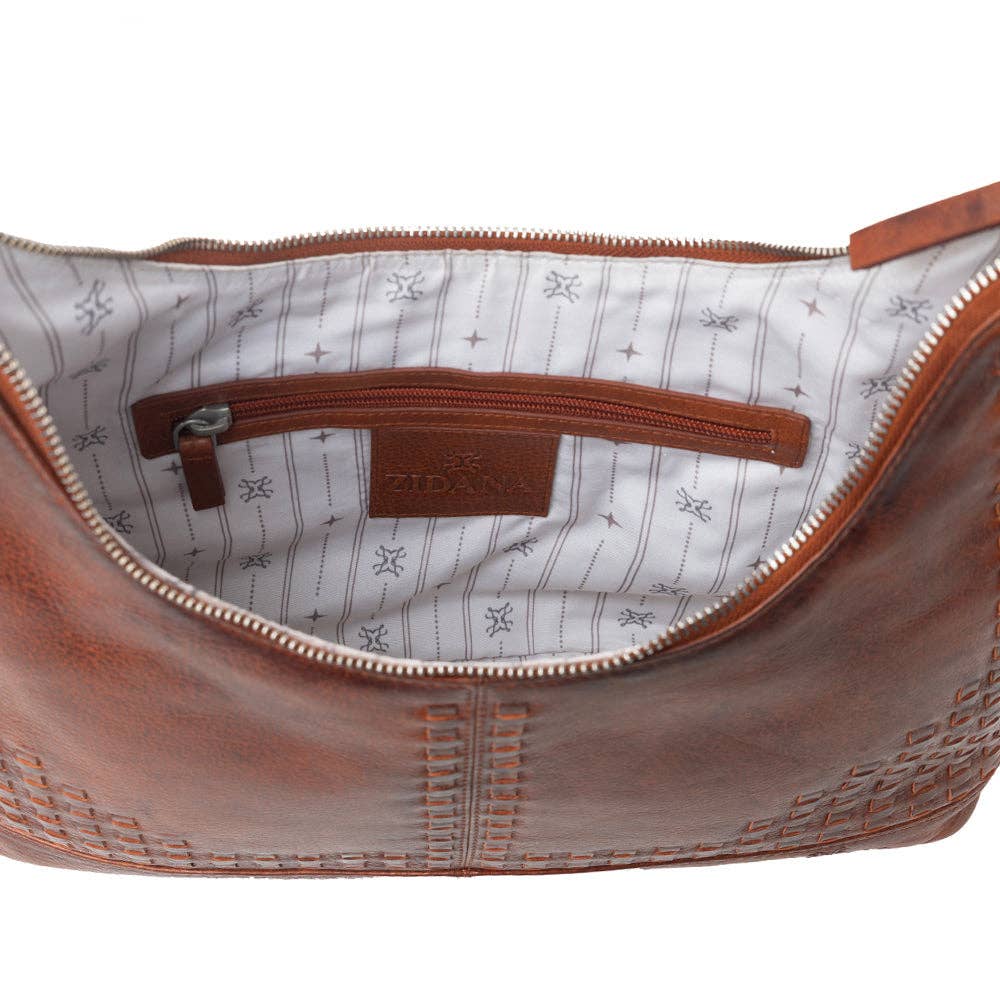 Myra Zidana Marlowe Dusk Veg Tanned Leather Bag in Western Wine