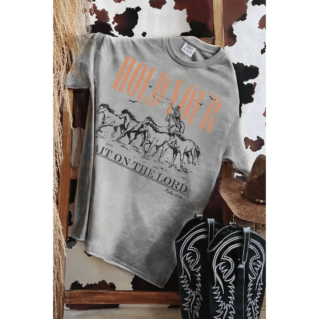 HOLD YOUR WAIT ON THE LORD MINERAL GRAPHIC TEE