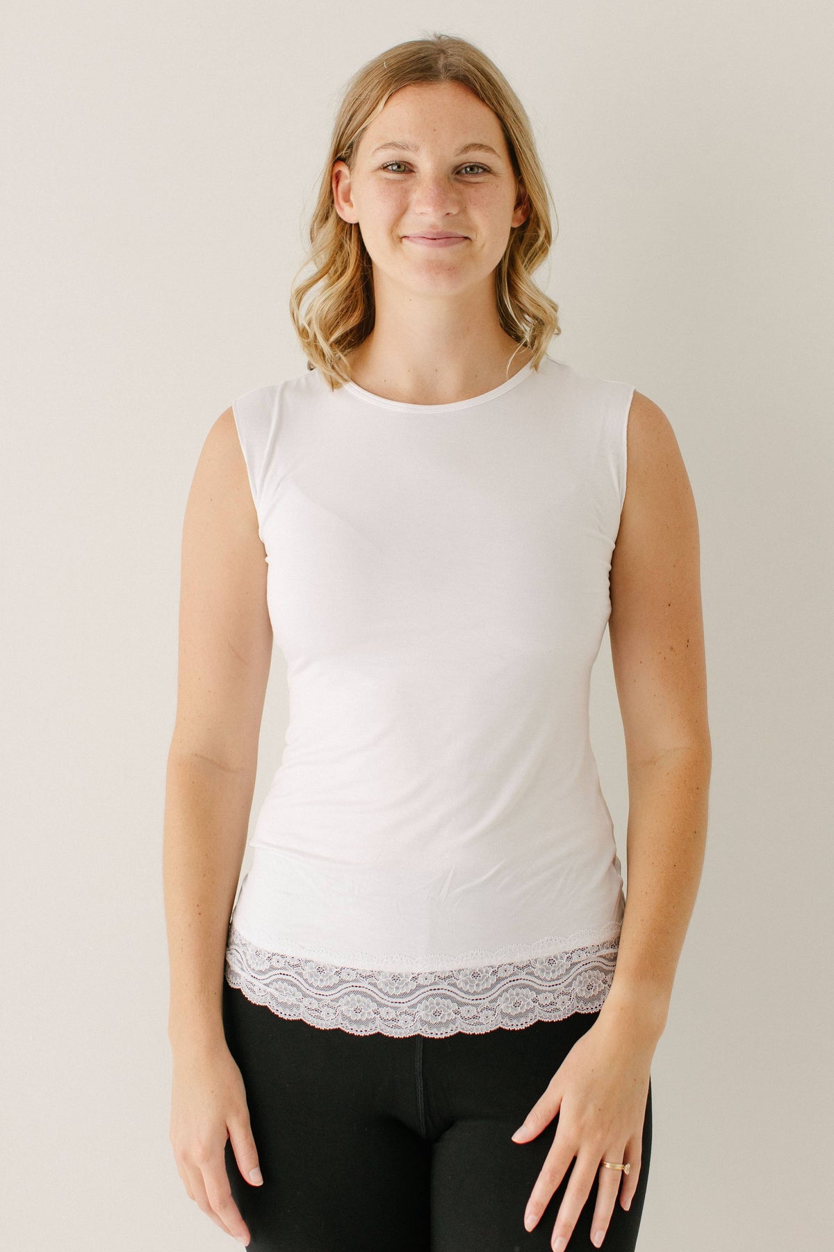 Modest Lace Trimmed Layering Tank Top FINAL SALE