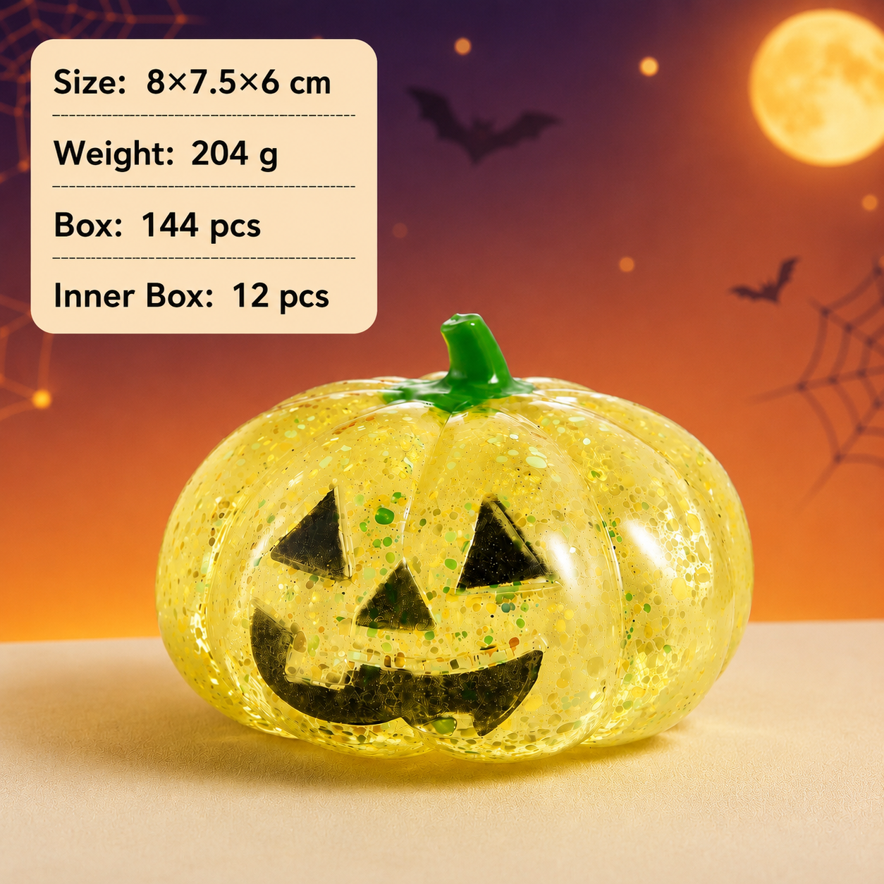 CWMM14280_PUMPKIN SQUISHY STRESS RELIEF FIDGET TOY