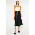 Black PU Leather High Wash Skirt - Kan Can