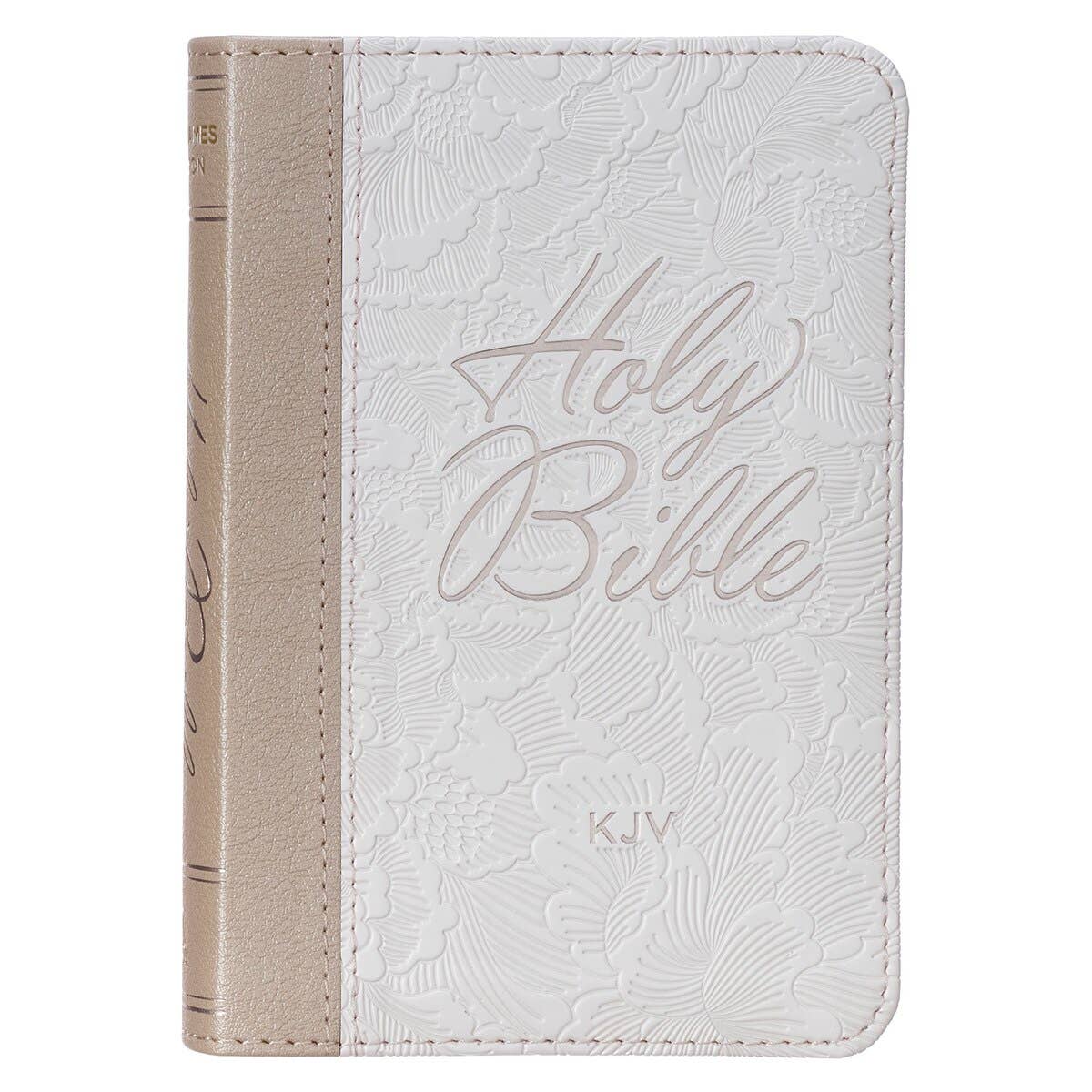 KJV Bible Mini Pocket Faux Leather, White