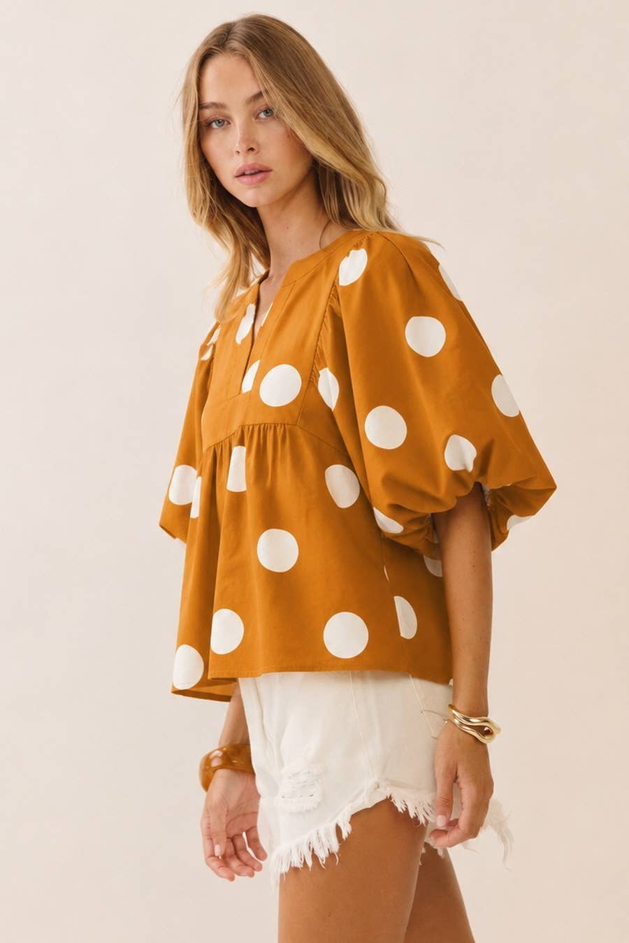 Plus Polka Dot Printed Blouse