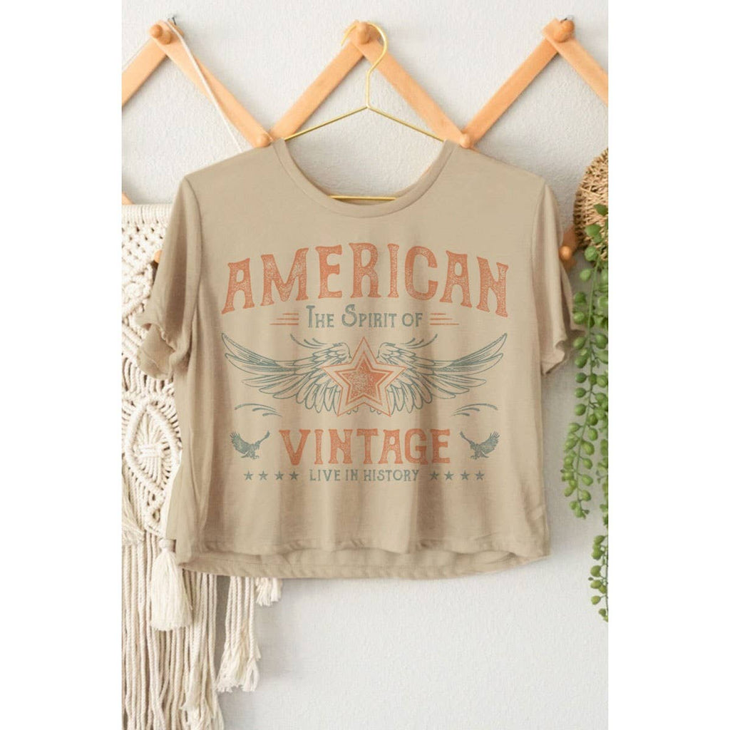 AMERICAN VINTAGE GRAPHIC CROP TOP