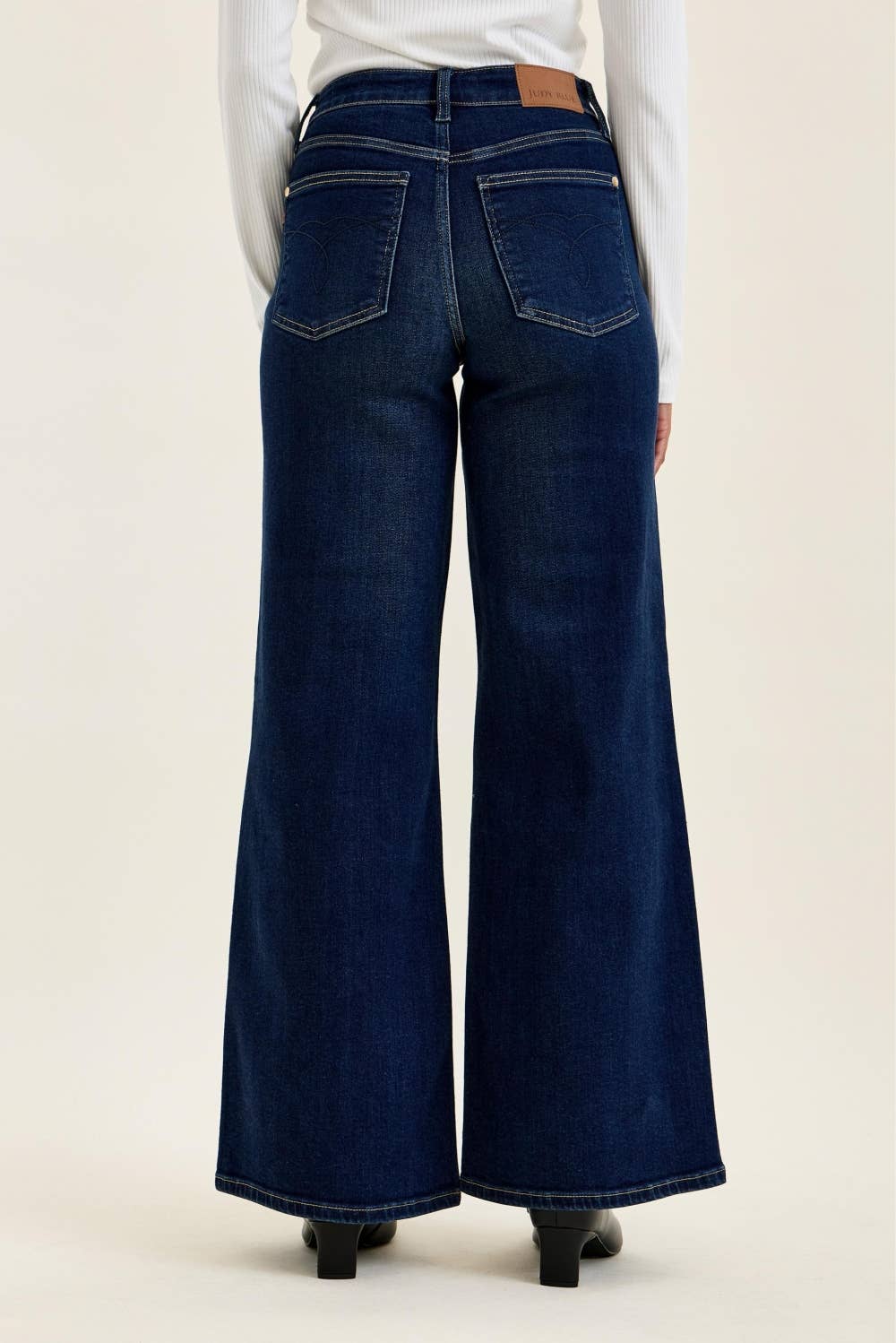 Dark Denim High Waist Retro Wide Jeans - Judy Blue