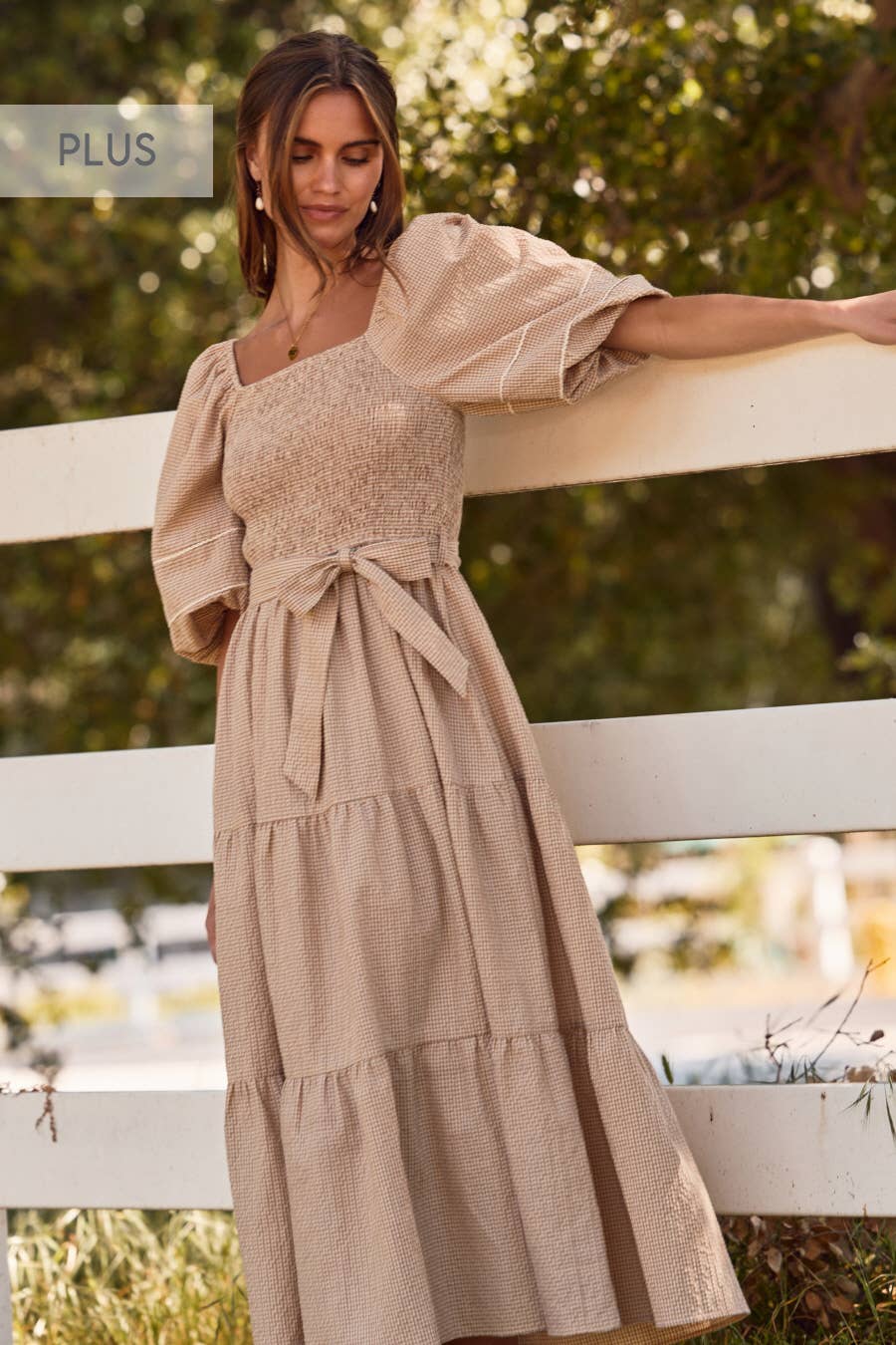 Plus Textured Midi Dress