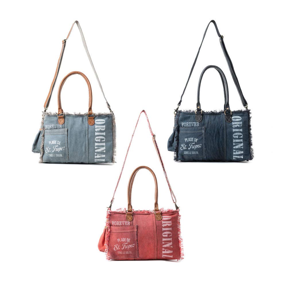Coastal Steel Upcycled Tote in Denim