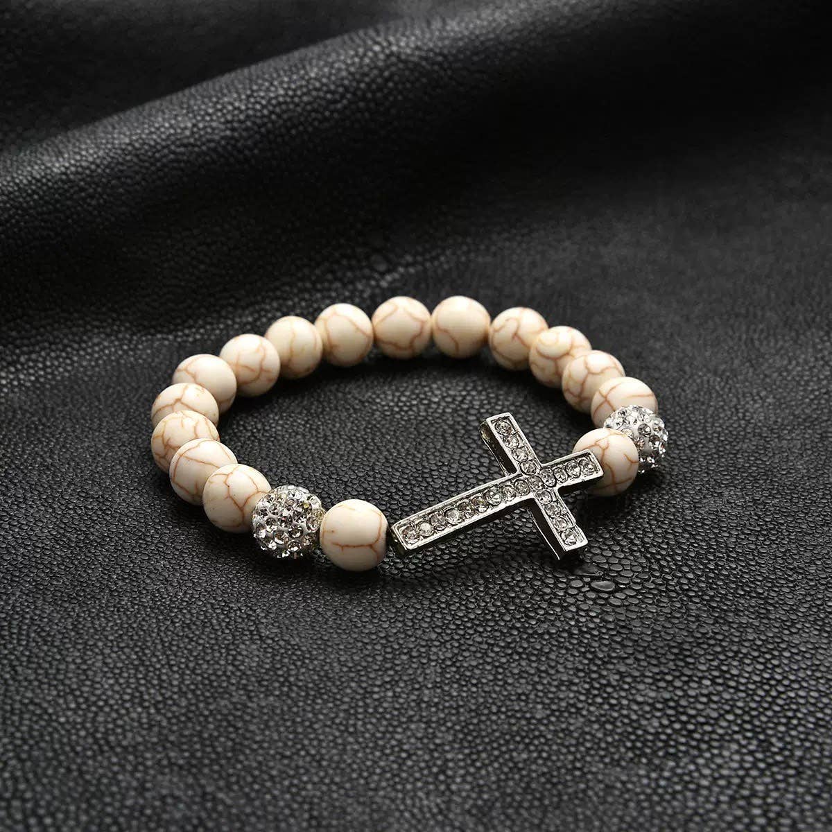 Cute Beaded Rhinestone Bracelet for Stackable Sets.