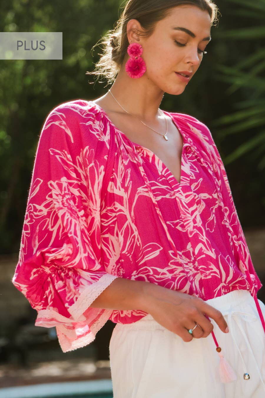 Plus Floral Printed Blouse