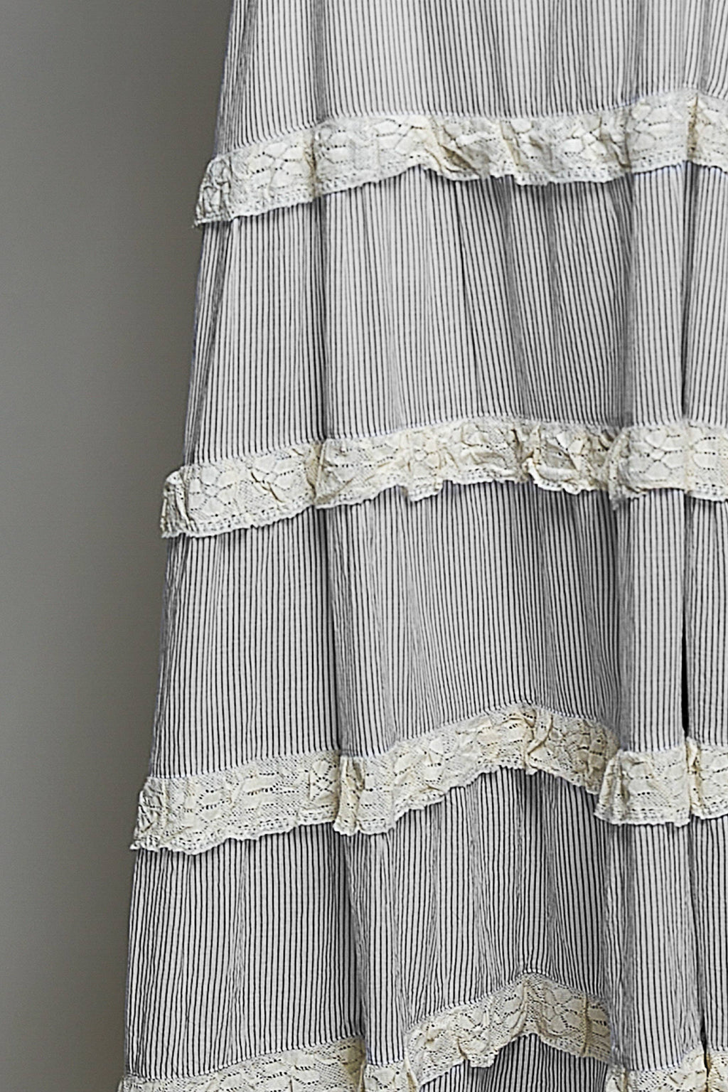 Ivory/Black Striped Tie Top Maxi Dress