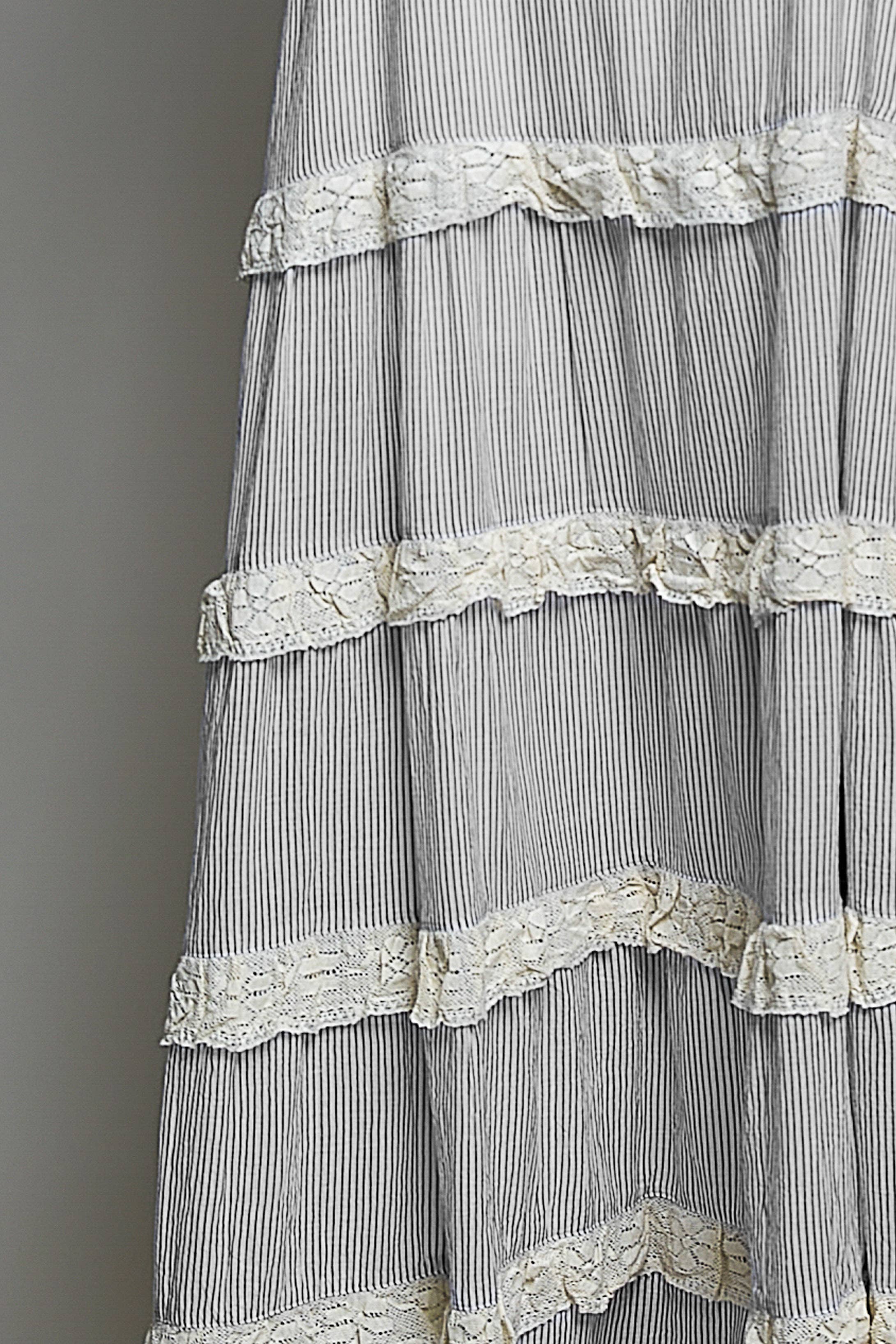 Ivory/Black Striped Tie Top Maxi Dress