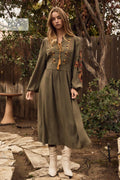 Plus Embroidered Midi Dress