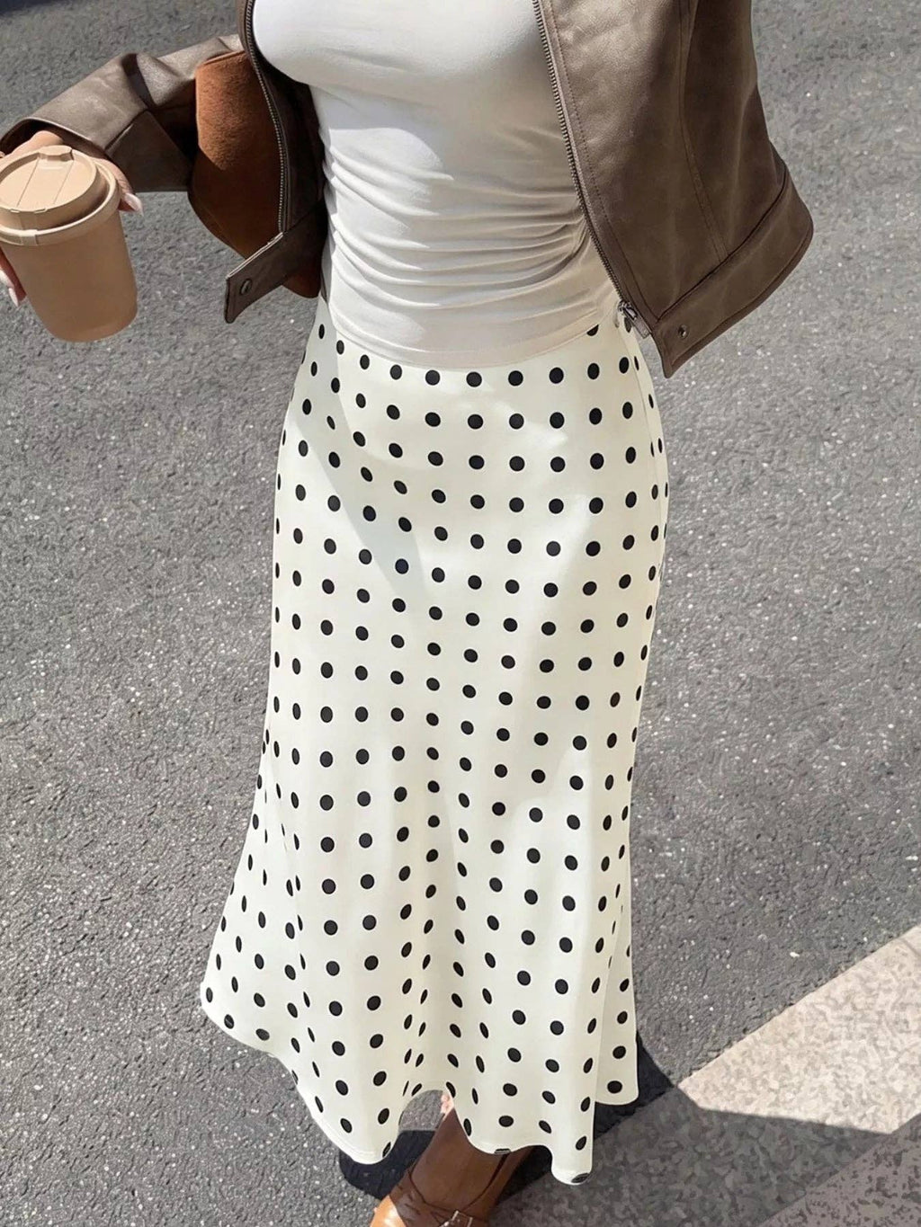 Polka Dot Midi Skirt