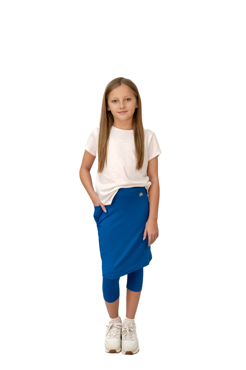Snoga Girls Modest Fit Skirted Leggings - Iris Blue