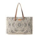 Wildmandala Weekender Bag for Women in ivory with vintage print detail