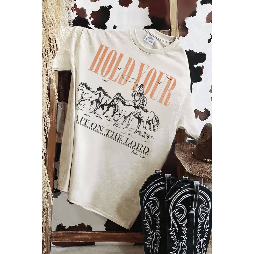 HOLD YOUR WAIT ON THE LORD MINERAL GRAPHIC TEE
