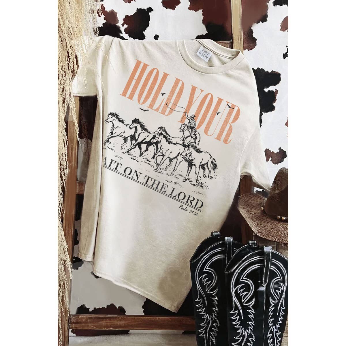 HOLD YOUR WAIT ON THE LORD MINERAL GRAPHIC TEE