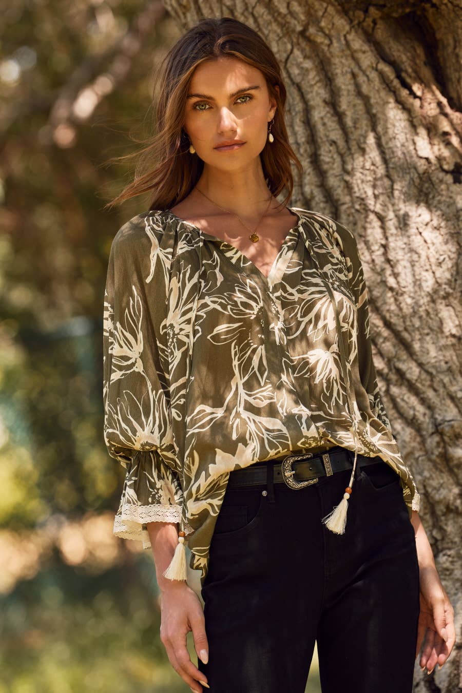 Plus Floral Printed Blouse