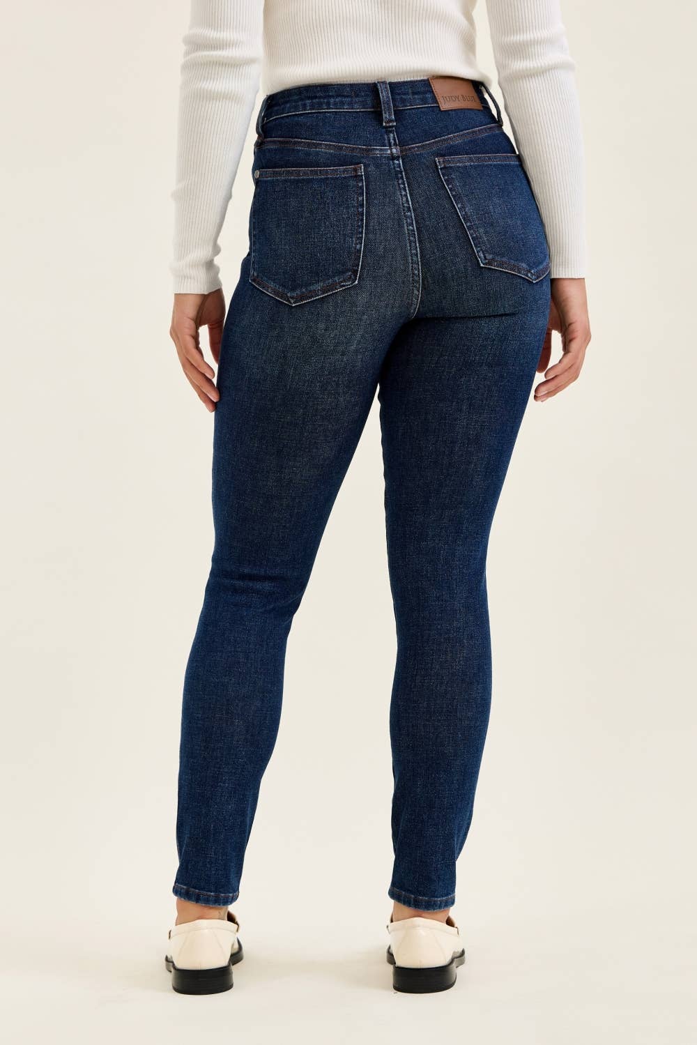 High Waist Dark Wash Bandana Skinny Jeans - Judy Blue
