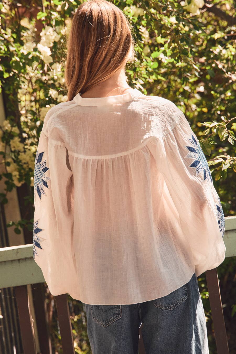 Plus Crinkled Peasant Top