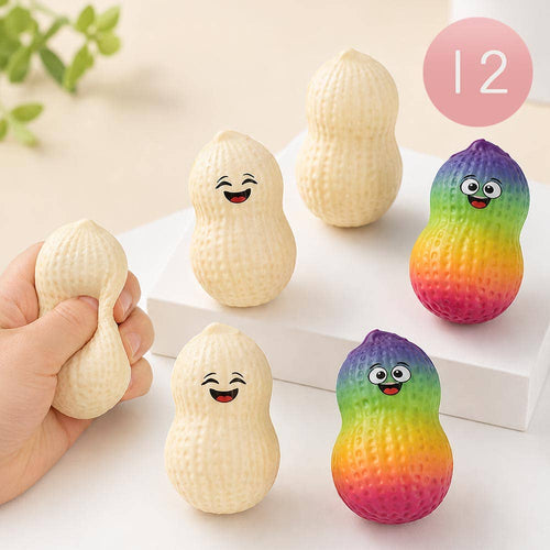 12PCS -  Peanut Squeeze Slow Rise Squishy Stress Relief Toy