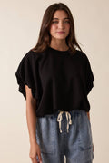 Black Bubble Hem Top