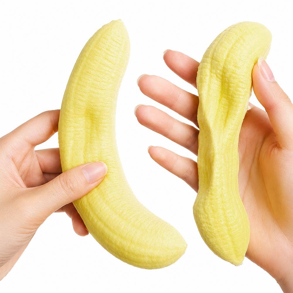 12PCS - Banana Shaped Squishy Stress Relief Toy